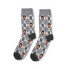 Picture of Custom Photo Face Socks with Text - Custom Plaid Socks - Gift for Couples and Family