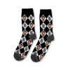 Picture of Custom Photo Face Socks with Text - Custom Plaid Socks - Gift for Couples and Family