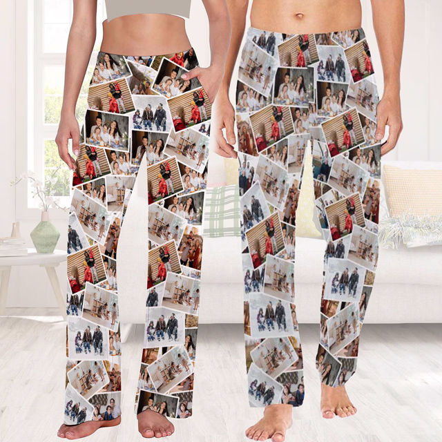 Picture of Custom Pajama Pants with Faces - Personalized Pajama bottoms for gift giving - Christmas Gift for Friends