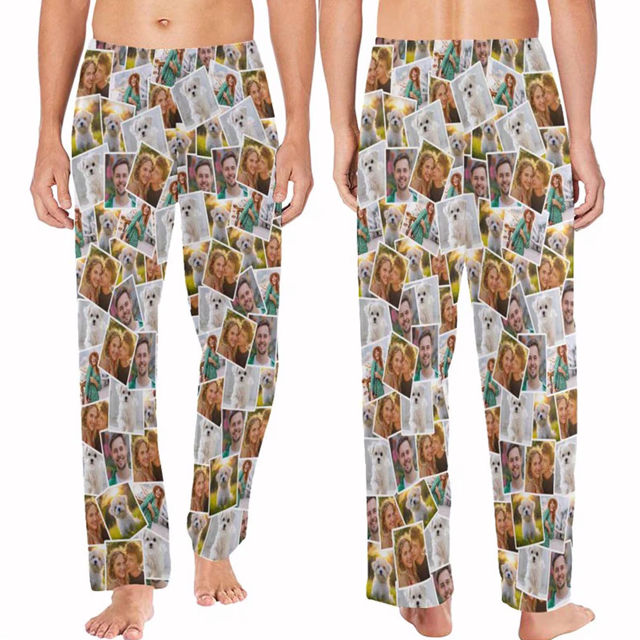 Picture of Custom Pajama Pants with Faces - Personalized Pajama bottoms for gift giving - Christmas Gift for Friends