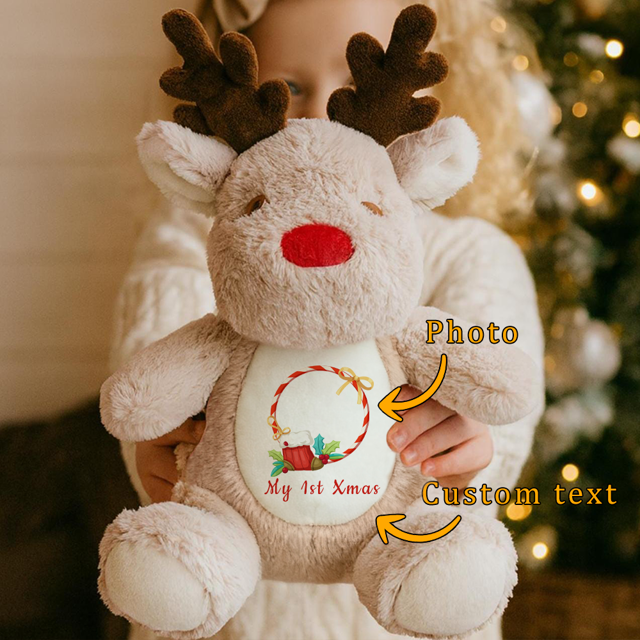 Picture of Customized Fawn Plush Toy - Personalized Christmas Gift - Baby's First Christmas Present