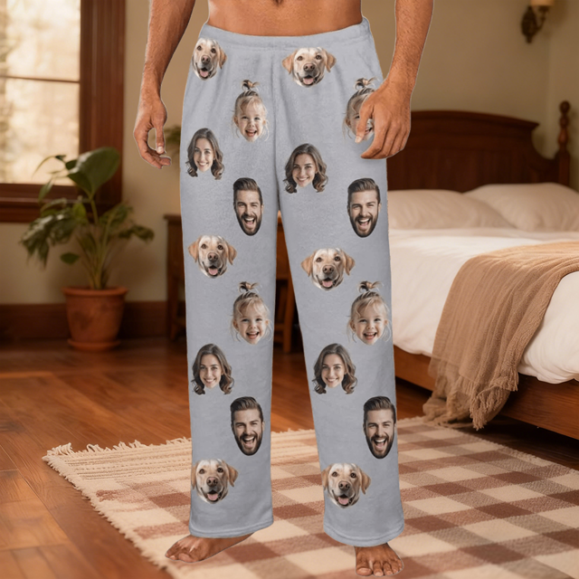 Picture of Custom Flannel Pajama Pants - Personalized Flannel Photo Pajama Pants - Custom Pajama Pants for Men and Women