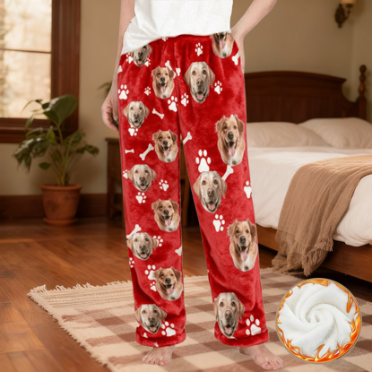 Picture of Custom Flannel Pajama Pants - Personalized Flannel Paw Bone Pajama Pants - Unisex Custom Pajama Pants