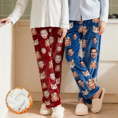 Picture of Custom Photo Flannel Pajama Pants - Personalized Dog or Cat Face Sleepwear Gift