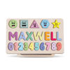 Picture of Personalized Wooden Puzzle Name Board - Graphics and Figures - Pastel Rainbow Color - Custom Toy Gift for Baby and Kids