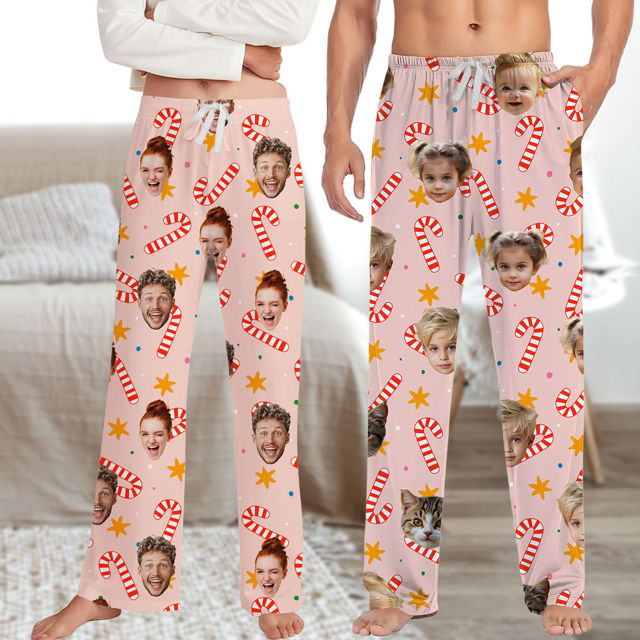 Picture of Custom Pajama Pants with Faces - Personalized Christmas Pajama Bottoms - Nice Christmas Gift for Friends