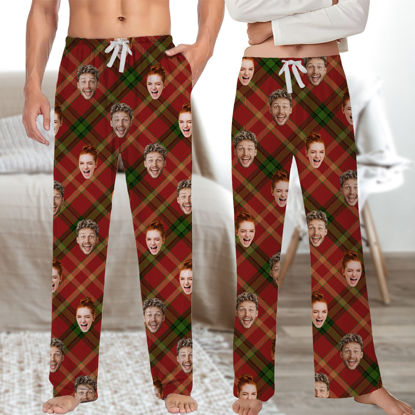 Picture of Personalized Pajama Pants with Faces - Custom Christmas Pajama Bottoms - Christmas Gift for Family and Friends