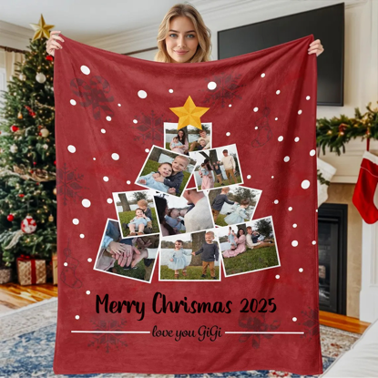 Picture of Custom Blanket - Personalized Photo Blanket - Photo Christmas Tree