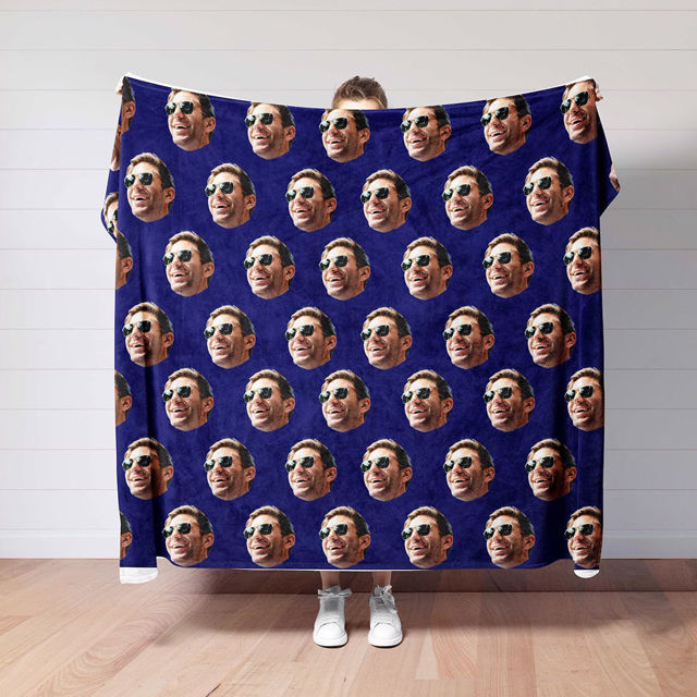 Picture of Custom Faces Blanket - Personlized Christams Blanket with Multiple Faces - Nice Holiday Gift for Friends and Family