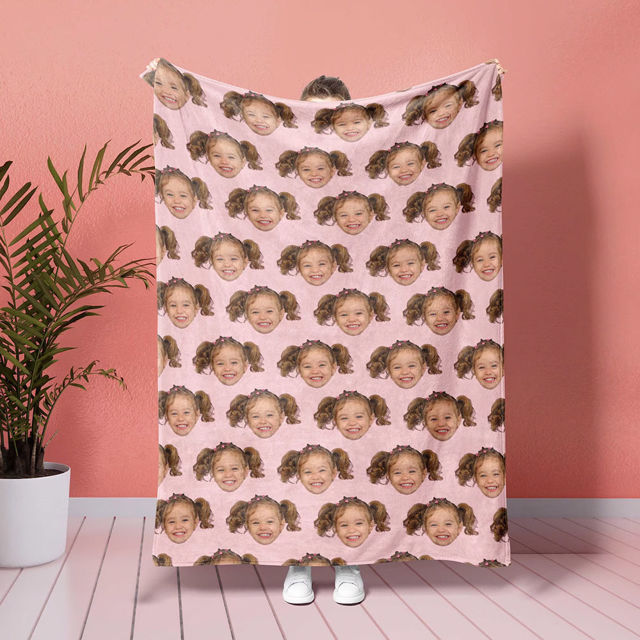 Picture of Custom Faces Blanket - Personlized Christams Blanket with Multiple Faces - Nice Holiday Gift for Friends and Family