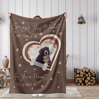 Picture of Custom Pet Memorial Blankets - Personalized Photo Cat/Dog Blanket Fleece Blanket - Heartwariming Gift