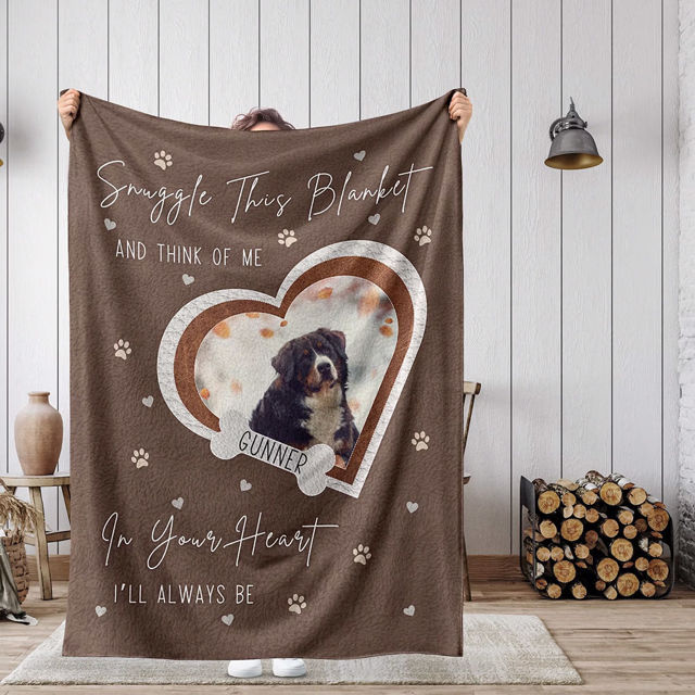 Picture of Custom Pet Memorial Blankets - Personalized Photo Cat/Dog Blanket Fleece Blanket - Heartwariming Gift