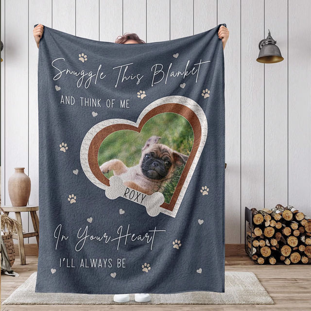 Picture of Custom Pet Memorial Blankets - Personalized Photo Cat/Dog Blanket Fleece Blanket - Heartwariming Gift
