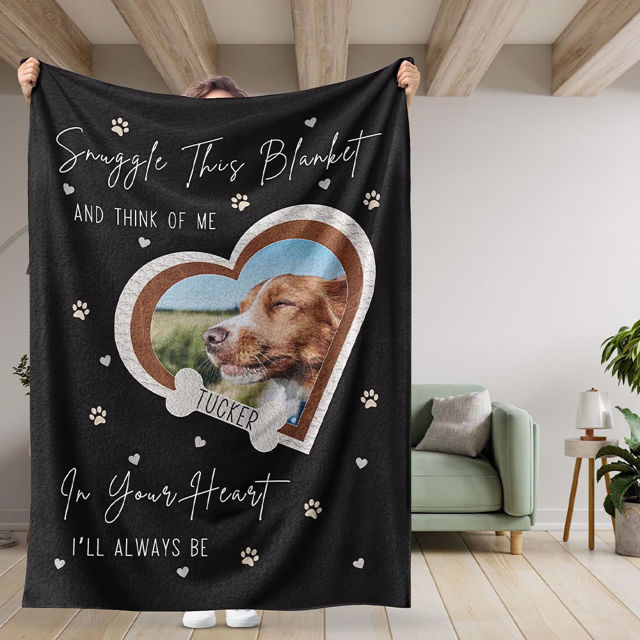 Picture of Custom Pet Memorial Blankets - Personalized Photo Cat/Dog Blanket Fleece Blanket - Heartwariming Gift