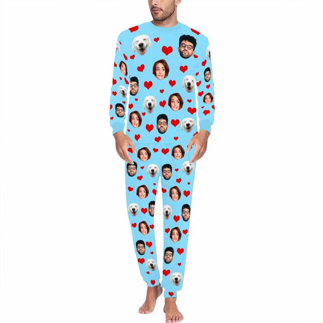 Picture of Custom Pajama Sets - Personalized Long Sleeves Pajama with Faces and Name
