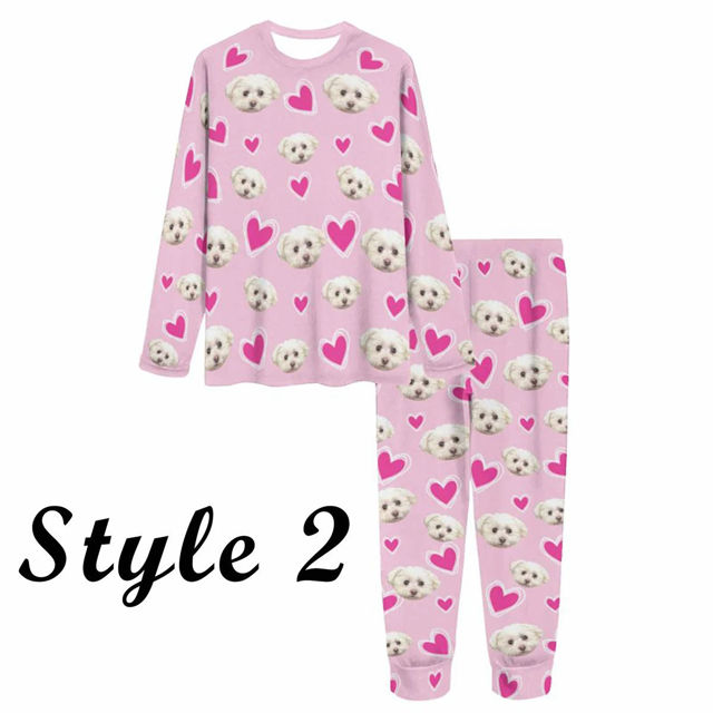 Picture of Custom Pajama Sets - Personalized Long Sleeves Pajama with Faces and Name
