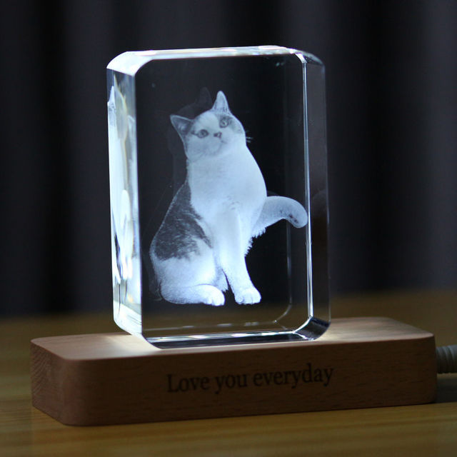 Picture of 3D Laser Crystal Gift in Portrait Rectangle Crystal