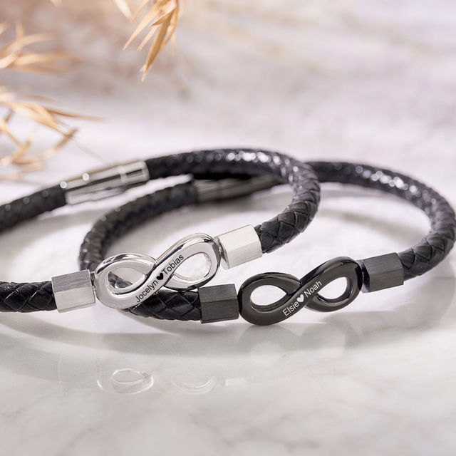 Picture of Personalized Name Infinity Bracelets - Valentine's Day Gift for Him - Custom Stainless Steel Bracelet