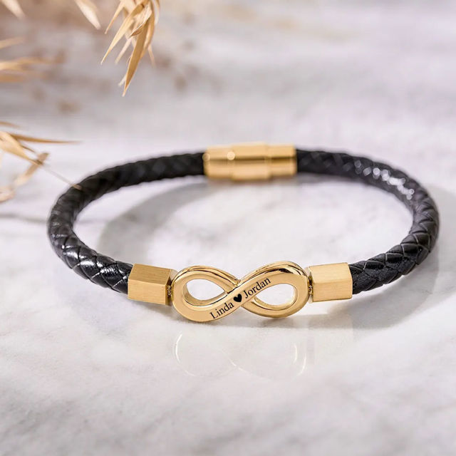 Picture of Personalized Name Infinity Bracelets - Valentine's Day Gift for Him - Custom Stainless Steel Bracelet