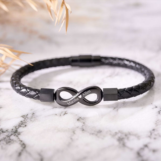 Picture of Personalized Name Infinity Bracelets - Valentine's Day Gift for Him - Custom Stainless Steel Bracelet