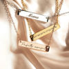 Picture of Custom Engraved Bar Necklace - Personalised Stainless Steel Necklace with Text - Gift for Her