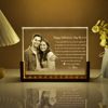Picture of Custom Crystal Night Light: Personalized Crystal Photo Frame With A Warm Color Light Base