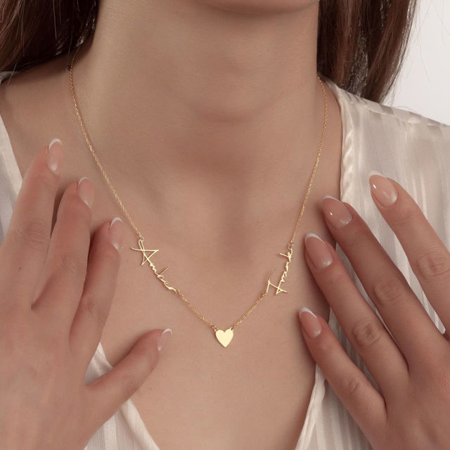 Picture of Custom Two Name Necklace - Personalised stainless steel Name Necklace - Valentine's Day Gift for Her