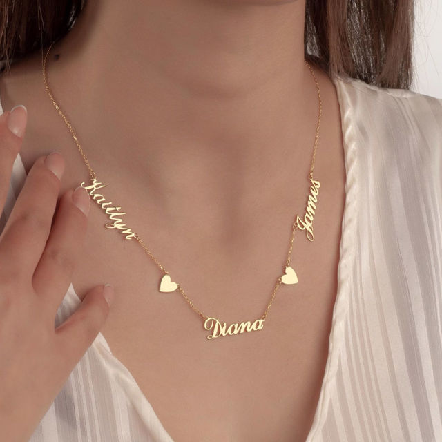 Picture of Custom Two Name Necklace - Personalised stainless steel Name Necklace - Valentine's Day Gift for Her