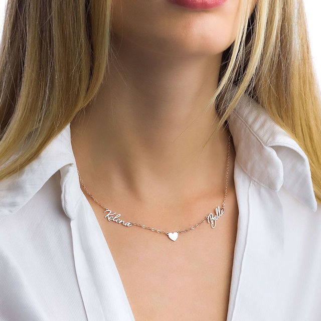 Picture of Custom Two Name Necklace - Personalised stainless steel Name Necklace - Valentine's Day Gift for Her