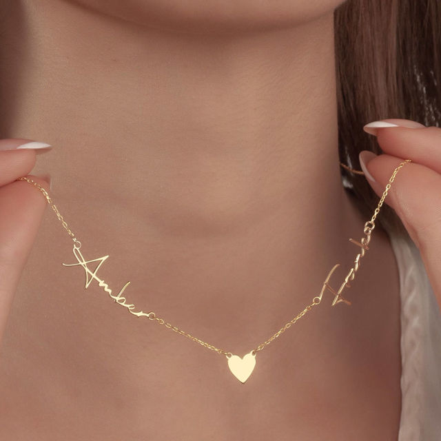 Picture of Custom Two Name Necklace - Personalised stainless steel Name Necklace - Valentine's Day Gift for Her