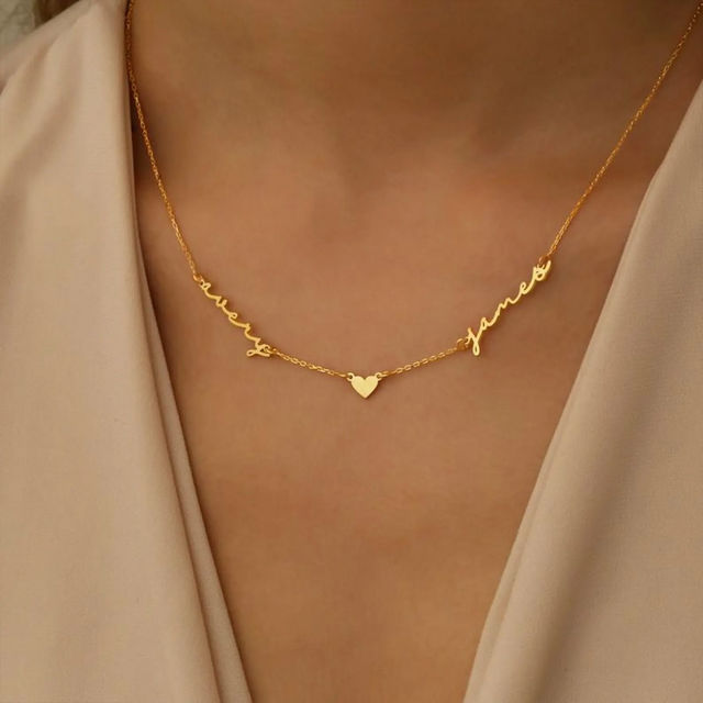Picture of Custom Two Name Necklace - Personalised stainless steel Name Necklace - Valentine's Day Gift for Her