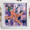 Picture of Personalized Mom Flower Shadow Box - Custom Mom's Rose Frame Box - Black Hand Holding Small Hands - Personalized Birthday and Mother's Day Gift for Mom