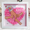 Picture of Personalized Mom Flower Shadow Box - Custom Mom's Rose Frame Box - Black Hand Holding Small Hands - Personalized Birthday and Mother's Day Gift for Mom