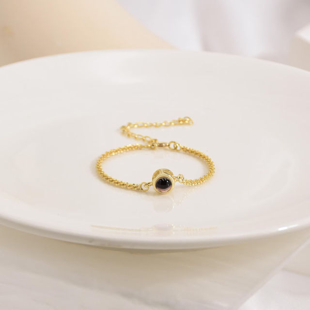 Picture of Custom Photo Projection Bracelet - Photo Bracelet Sparkling Chain - Personalized Picture Inside Bracelet - Best Gifts for Friends