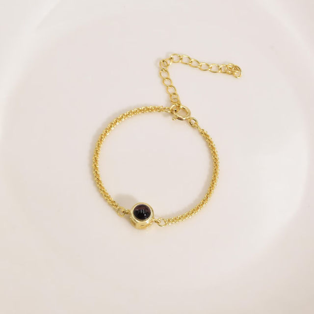 Picture of Custom Photo Projection Bracelet - Photo Bracelet Sparkling Chain - Personalized Picture Inside Bracelet - Best Gifts for Friends