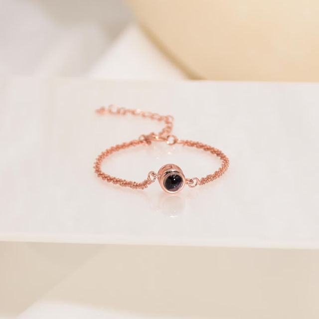 Picture of Custom Photo Projection Bracelet - Photo Bracelet Sparkling Chain - Personalized Picture Inside Bracelet - Best Gifts for Friends