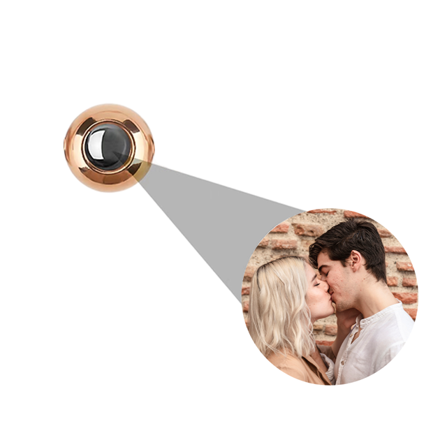 Picture of Custom Photo Projection Bracelet - White Beaded Bracelet - Valentine's Day gifts for Women and Girls