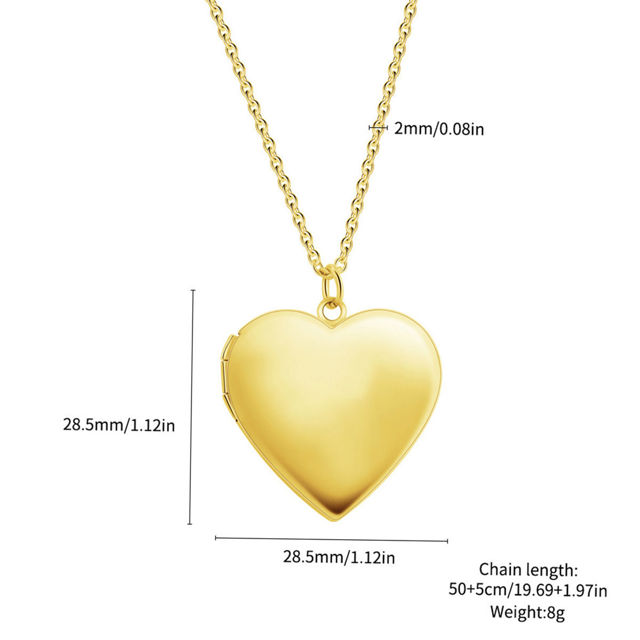 Picture of Personalized Photo Heart Shaped Locket Necklace - Custom Photo Locket Necklace with Engraving