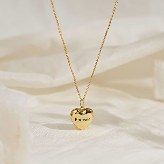 Picture of Personalized Photo Heart Shaped Locket Necklace - Custom Photo Locket Necklace with Engraving