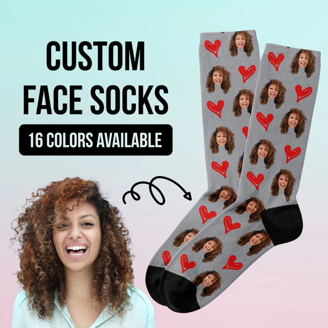 Picture of Custom Face Socks For Boyfriend and Girlfriend - Valentine's Day Gifts