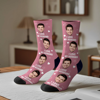 Picture of Custom Photo Face Socks for Couples - I Love MY Wife / Husband Sccks - Valentine's Day Gifts