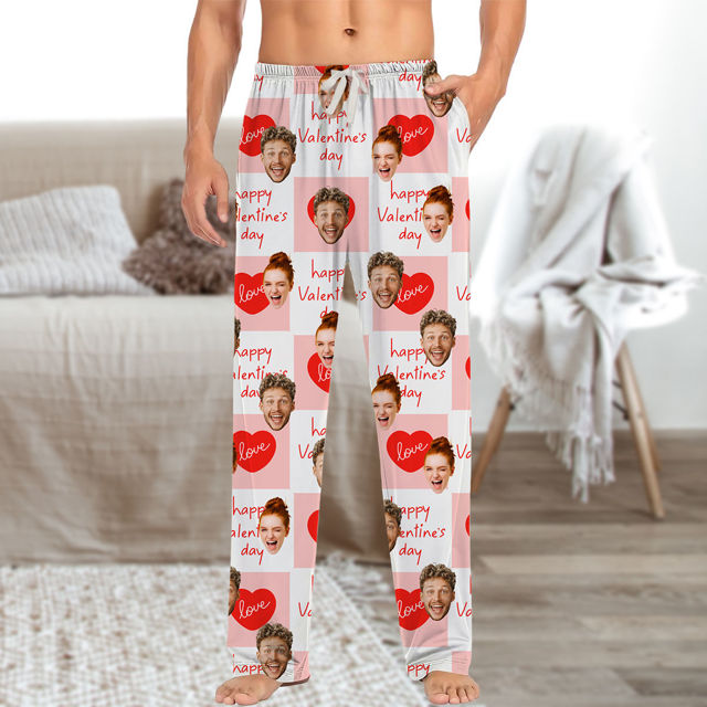 Picture of Custom Photo Pajama Pants - Couples Pajama Pants - Valentines' Day Gift